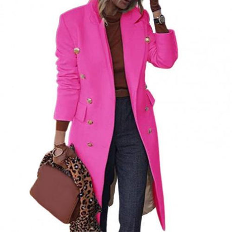 Solid Color  Slim Fit  Warm Wool Coat