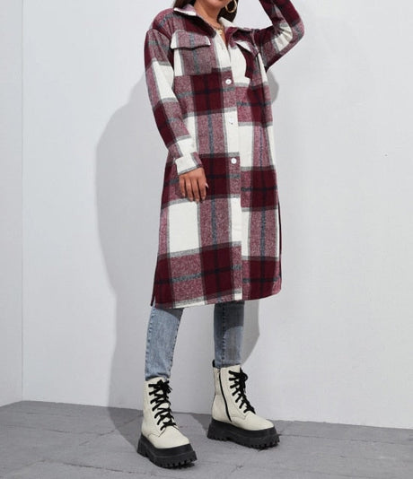 Retro  lapel single breasted  cardigan casual Coat