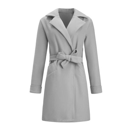 Wool Long Elegant  Vintage Slim Fit Coat