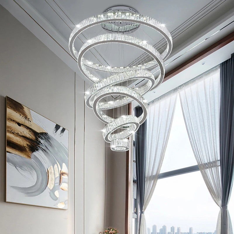 Luxury Modern Ring Crystal LED Chandelier