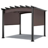 10 ft x 10 ft Patio Pergola Gazebo Sun Shade Shelter W/Retractable Canopy
