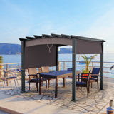 10 ft x 10 ft Patio Pergola Gazebo Sun Shade Shelter W/Retractable Canopy