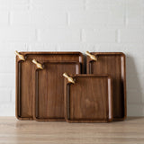 Polly Golden Magpie Walnut Tray