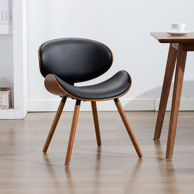 European Style Modern Luxury Leather & Wood Chair