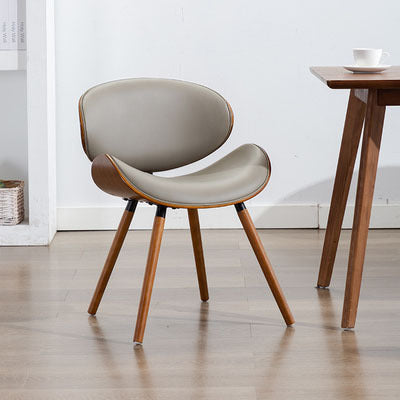 European Style Modern Luxury Leather & Wood Chair