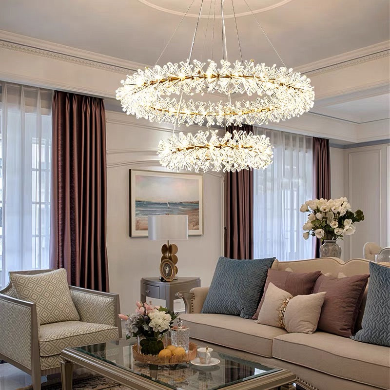 Modern Crystal Flower Chandelier Led