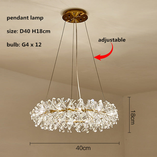 Modern Crystal Flower Chandelier Led