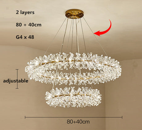 Modern Crystal Flower Chandelier Led