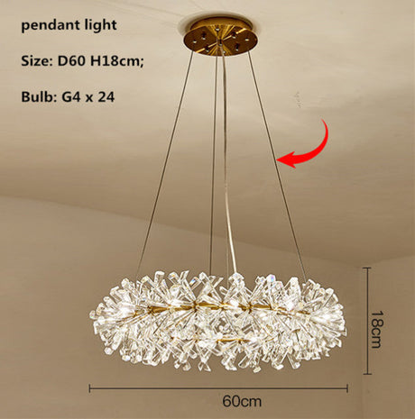 Modern Crystal Flower Chandelier Led