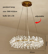 Modern Crystal Flower Chandelier Led