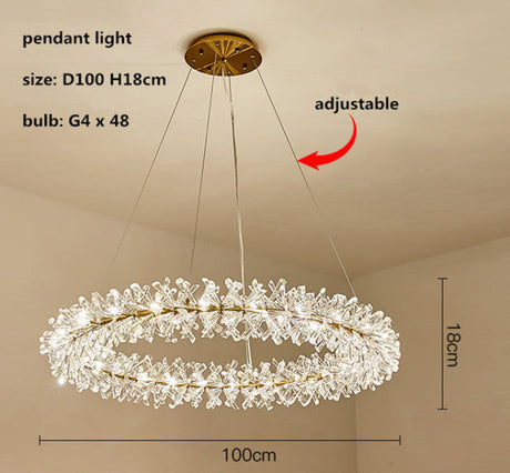 Modern Crystal Flower Chandelier Led