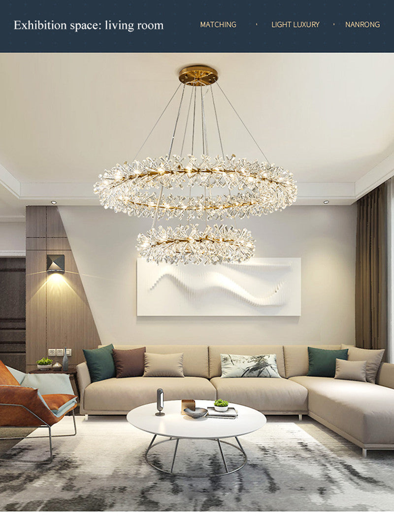 Modern Crystal Flower Chandelier Led