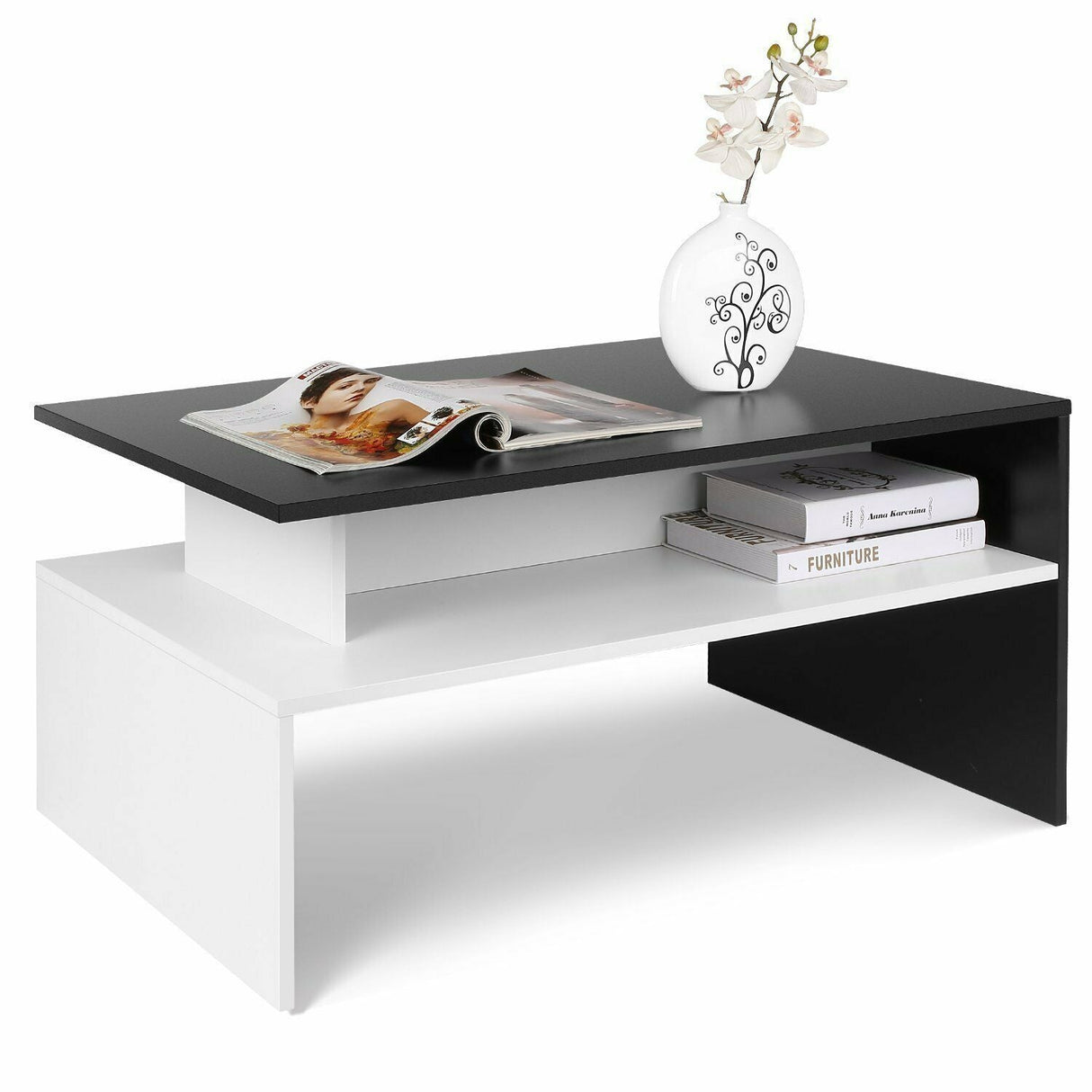 Modern 2 Tier Coffee Table Table