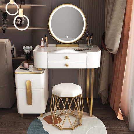 Modern White Luxury Nordic 4 Drawer Vanity With Makeup Storage