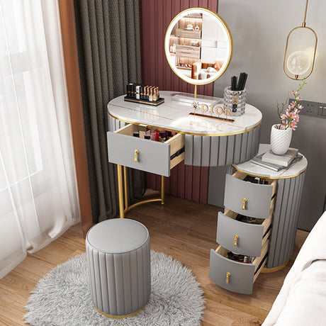 White Nordic Modern Drawer Vanity Cosmetic Table