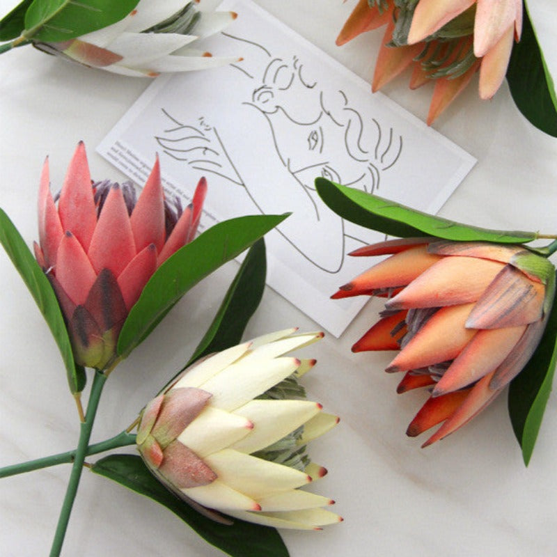 The King Protea Faux Floral Bloom