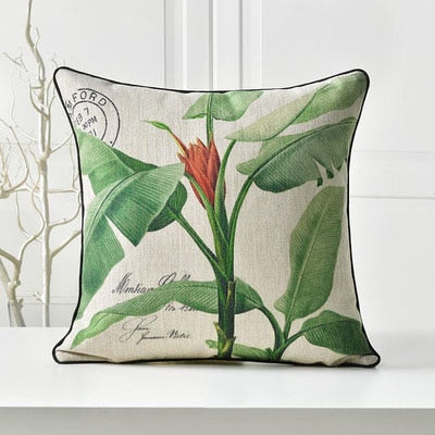 Kalani Tropic Leaf Floral Pillow Cover