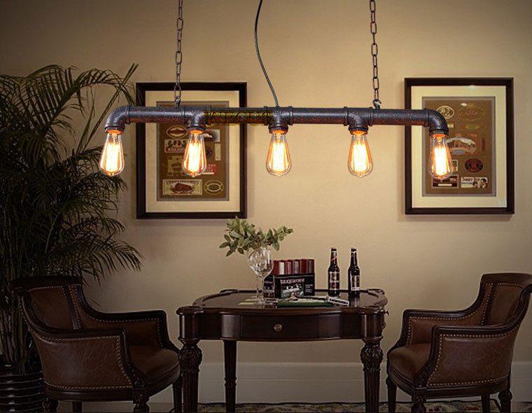 Vintage Industrial Pipe Pendant Chandelier