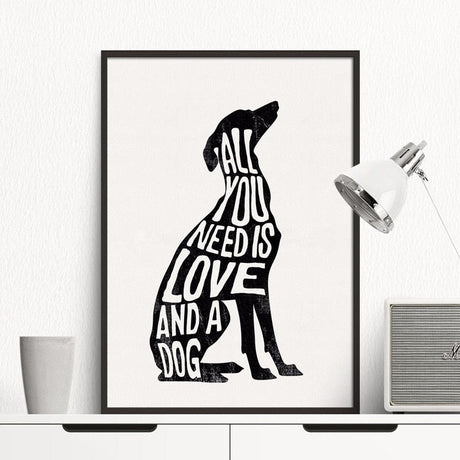The Love of a Dog Print on Canvas - Wall Art