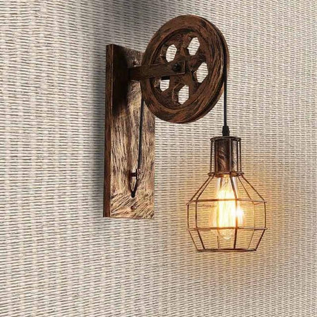 Loft - Industrial Vintage Pulley Wall Mounted Lamp