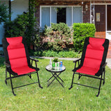3 Piece Outdoor Folding Rocking Chair Table Set