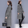Wool Blends Plaid Trench Coat