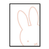 Kids Bunny Rabbit Hello Quote Gifts Girl Wall Art Canvas Decorative Pictures Poster Print Wall Art Room Kids Decor