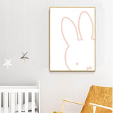 Kids Bunny Rabbit Hello Quote Gifts Girl Wall Art Canvas Decorative Pictures Poster Print Wall Art Room Kids Decor