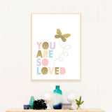 Kids Unicorn Bunny Rabbit Lovely Quote Gifts Girl Wall Art Canvas Decorative Pictures Poster Print Wall Art Room Kids Decor