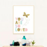 Kids Unicorn Bunny Rabbit Lovely Quote Gifts Girl Wall Art Canvas Decorative Pictures Poster Print Wall Art Room Kids Decor