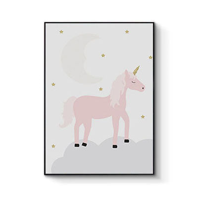 Kids Unicorn Bunny Rabbit Lovely Quote Gifts Girl Wall Art Canvas Decorative Pictures Poster Print Wall Art Room Kids Decor