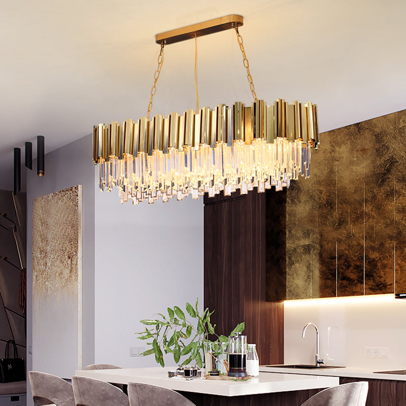 rectangular glass chandelier