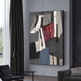 Red in Graphite Hand Painted Canvas