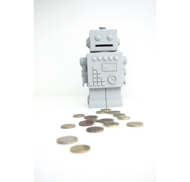 Mr Robert Silicone Robot Money Box Nursery Boy or Girl Gift Kids Decor