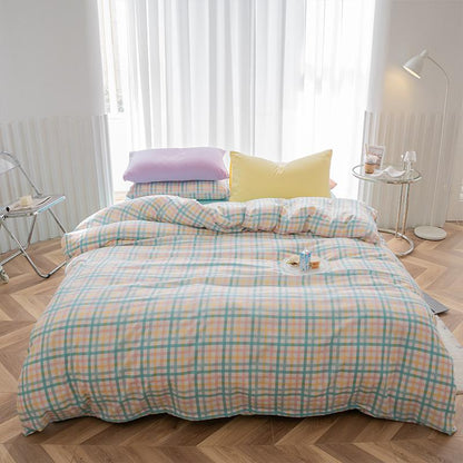 Pastel Grid Bedding Set