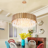 round gold crystal chandelier