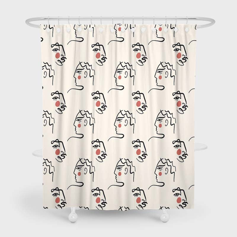 Art Beauty Face Shower Curtain