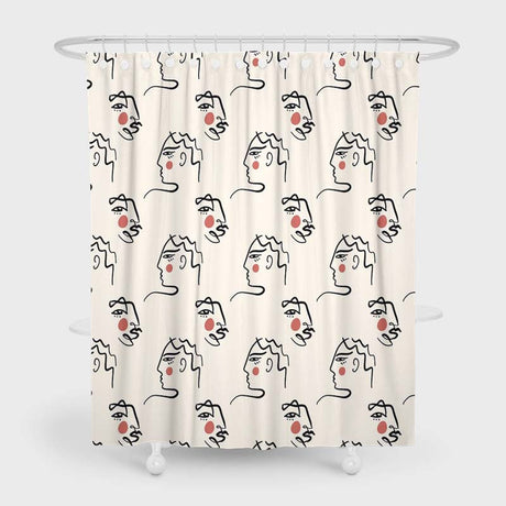 Art Beauty Face Shower Curtain