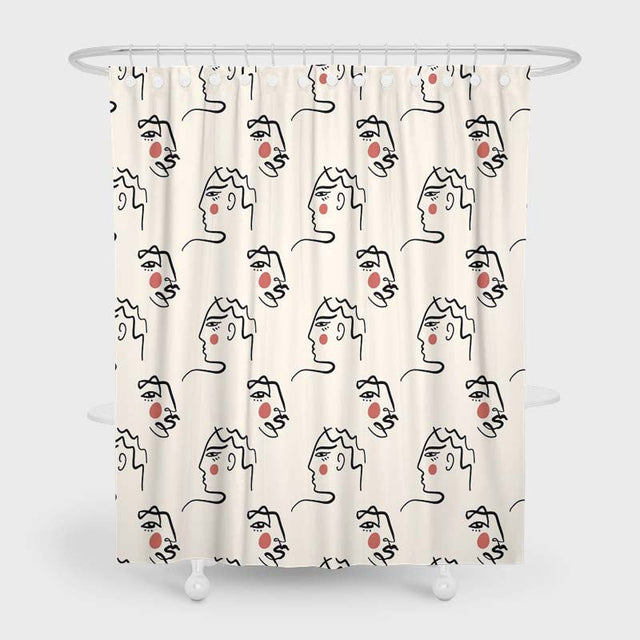 Art Beauty Face Shower Curtain