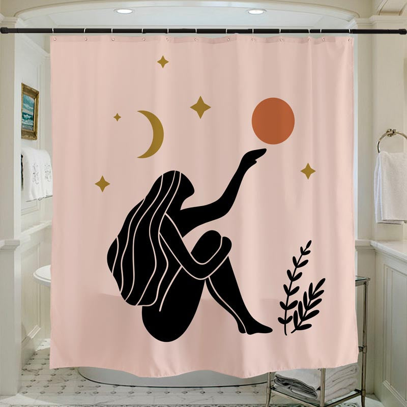 Beauty, Sun Moon and Star Shower Curtain