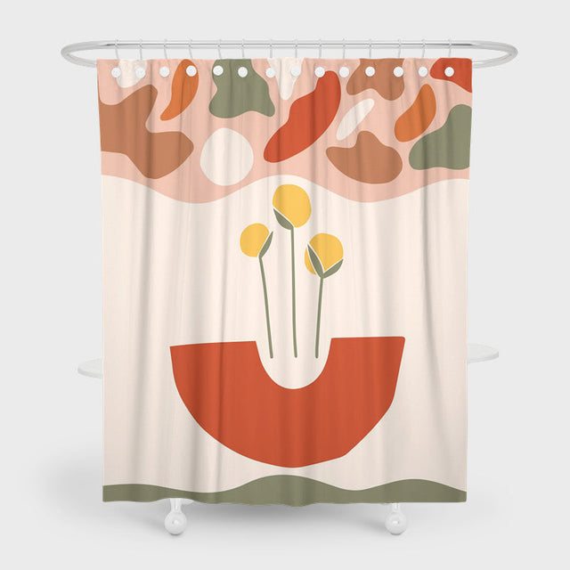 Three Yellow Flowers Shower Curtain