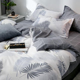 Grey Palm Leaf Bedding Set