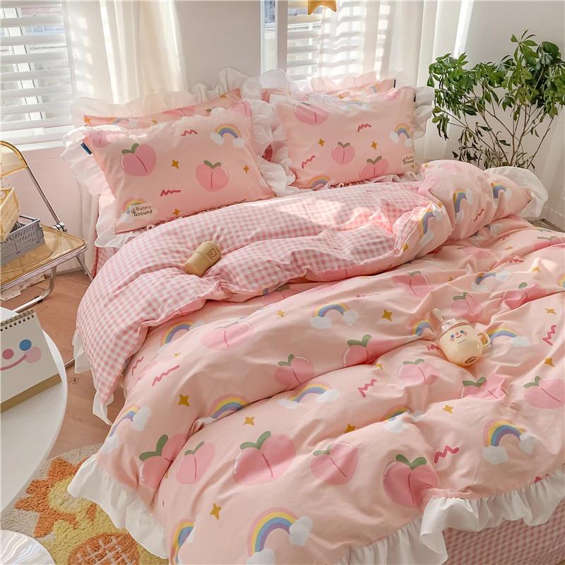 Rainbow Peaches Bedding Set