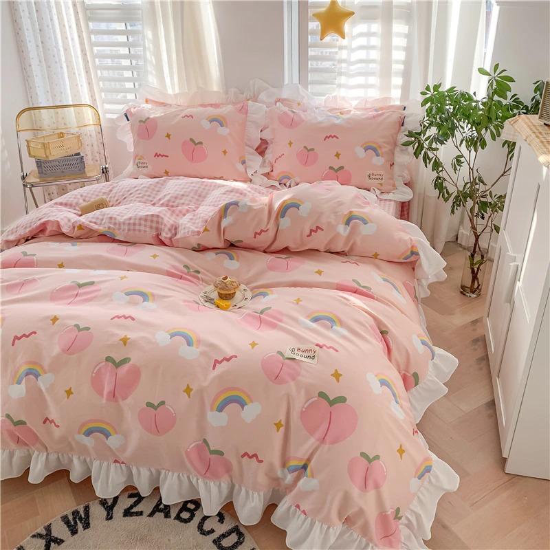 Rainbow Peaches Bedding Set