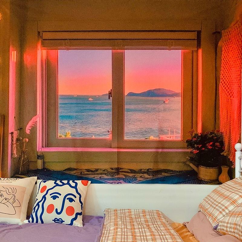 Sunset Window View Tapestry
