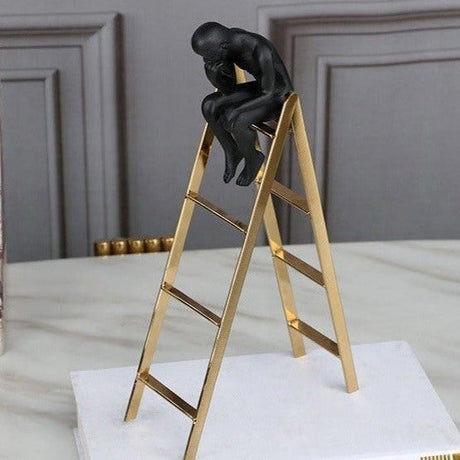 Deep in Thought Thinker on Stairs