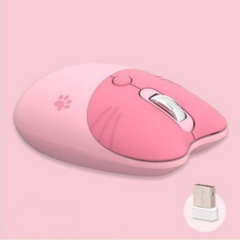 Cute Cat Wireless Keyboard Set