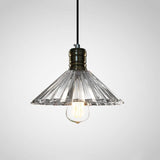 Fluted glass pendant light