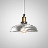 Fluted glass pendant light