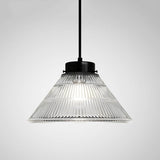 Fluted glass pendant light